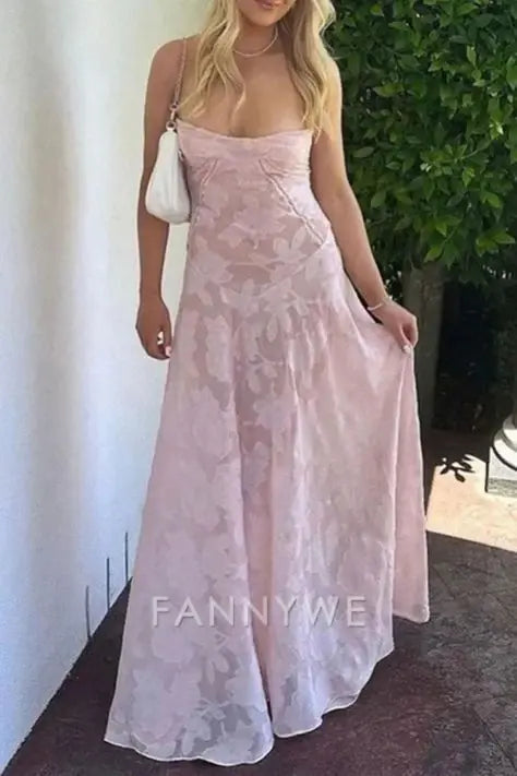 A-line elegant spaghetti strap bodycon Pink lace long formal dresses Bridesmaid Dresses evening gown Prom Dress