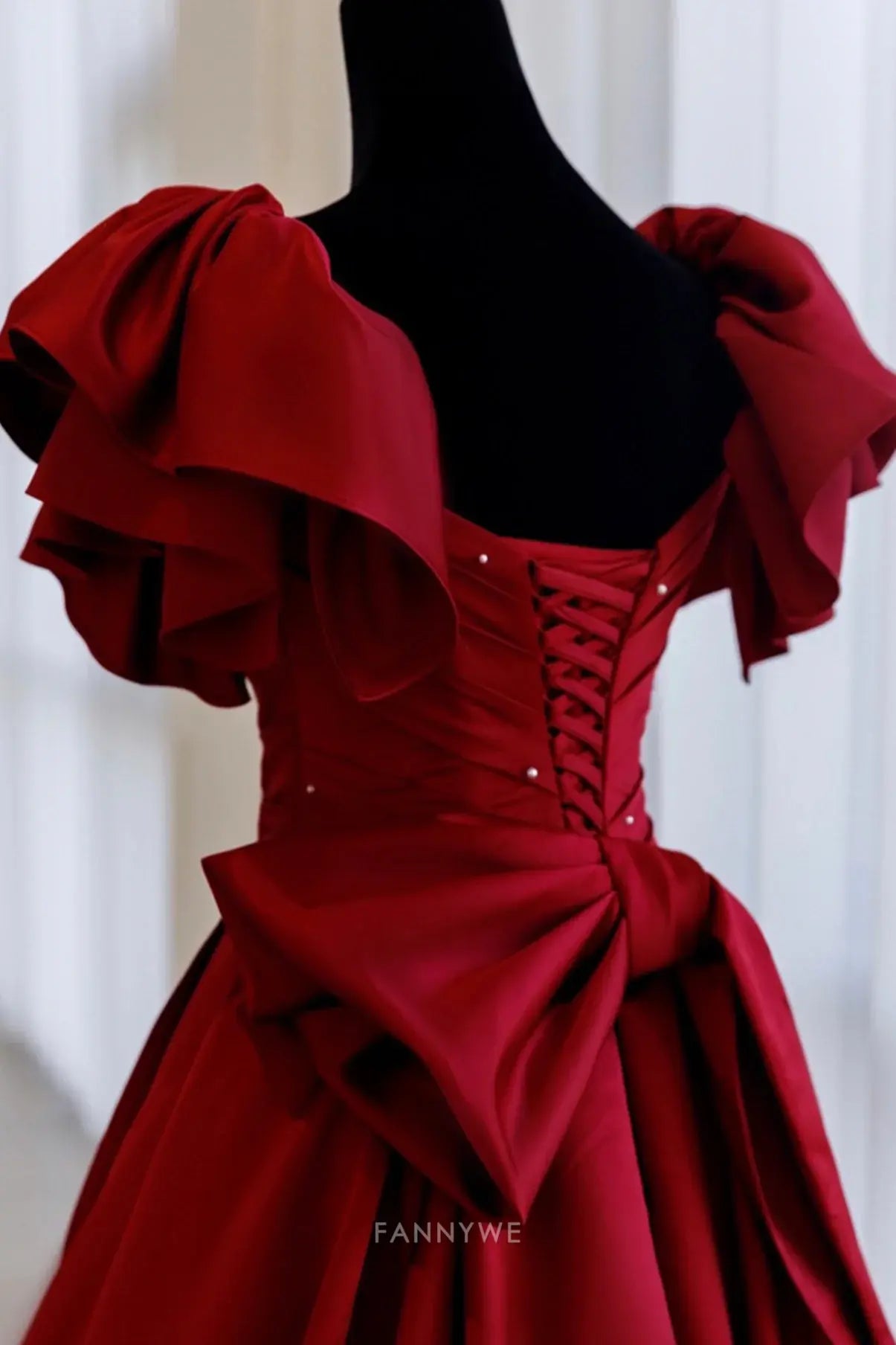 A-Line Vintage Beading Long Satin Burgundy formal dresses Bridesmaid Dresses evening gown Prom Dress