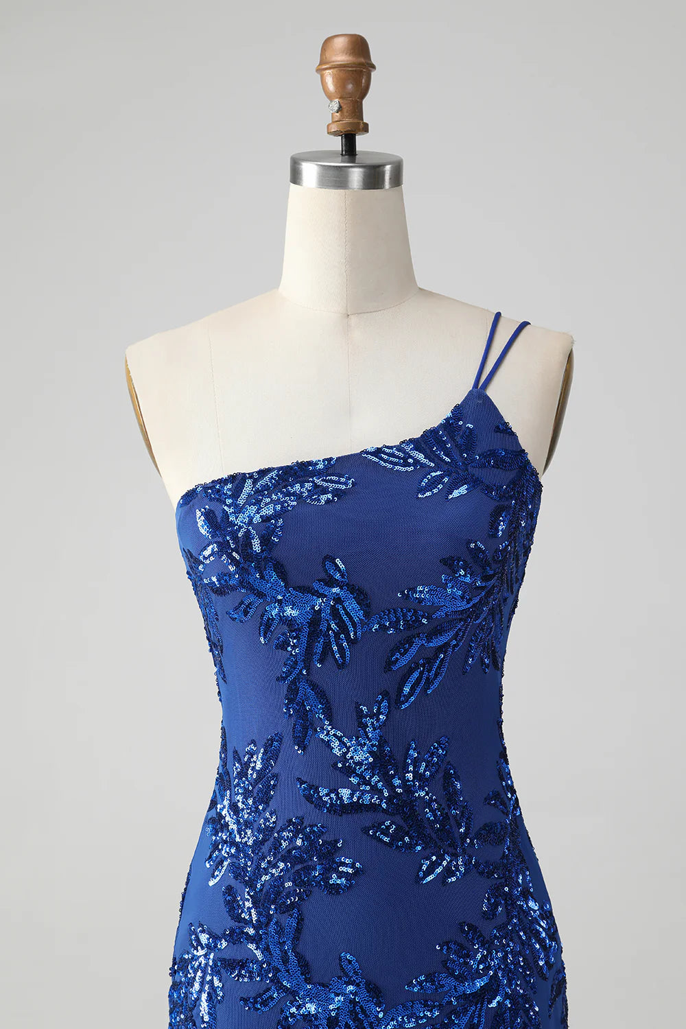 Sparkly Bodycon One Shoulder Sequins Homecoming Dress with Embroidery