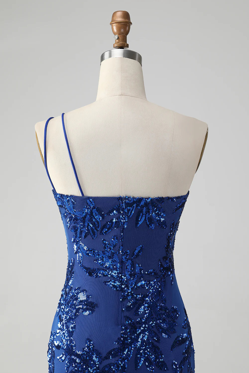 Sparkly Bodycon One Shoulder Sequins Homecoming Dress with Embroidery