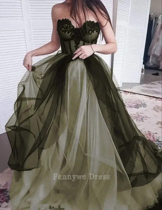 A-Line Sweetheart Neck Sleeveless Flowers formal dresses Bridesmaid Dresses evening gown Prom Dress