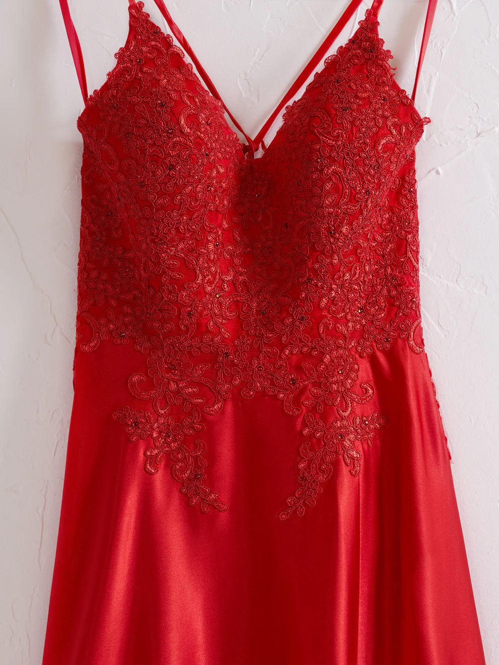 A-line Spaghetti Straps Corset Back Prom Dress With Split