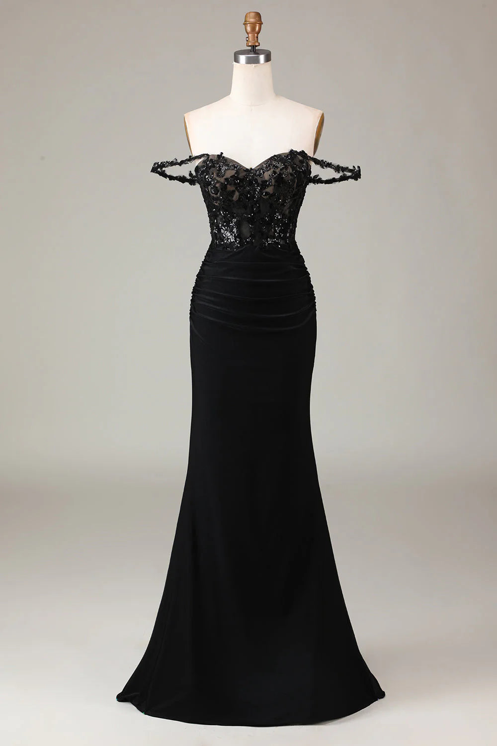 Mermaid Off the Shoulder Sparkly Prom Dress