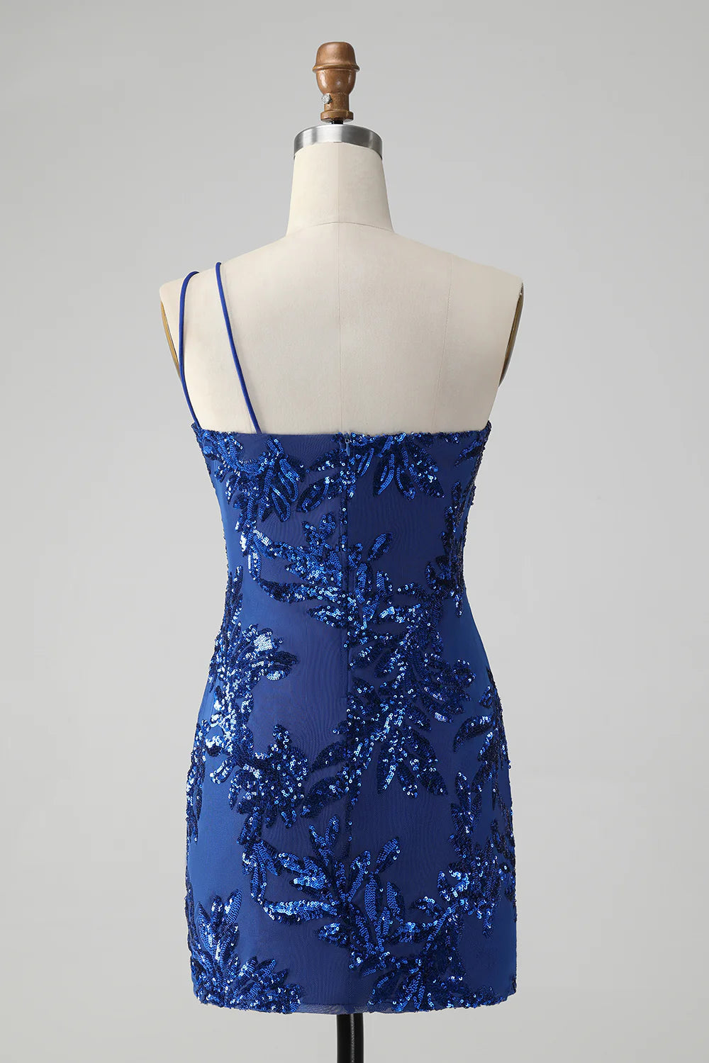Sparkly Bodycon One Shoulder Sequins Homecoming Dress with Embroidery