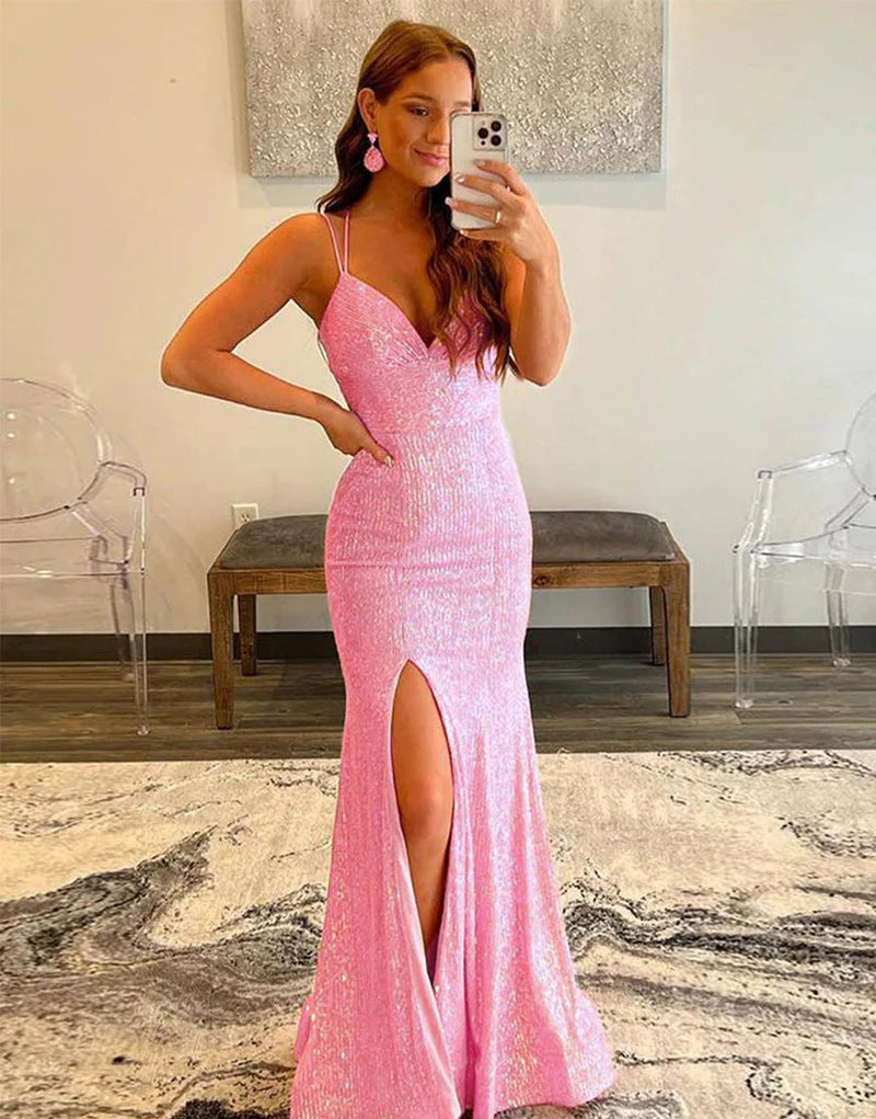 Mermaid Sparkly Sequins Long Prom Dress