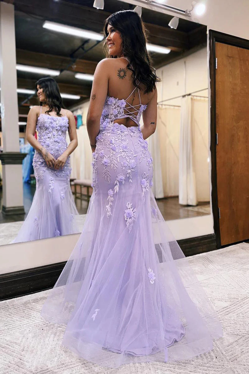 Mermaid Scoop Neck Prom Dress with Appliques