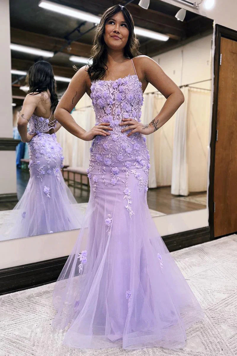 Mermaid Scoop Neck Prom Dress with Appliques