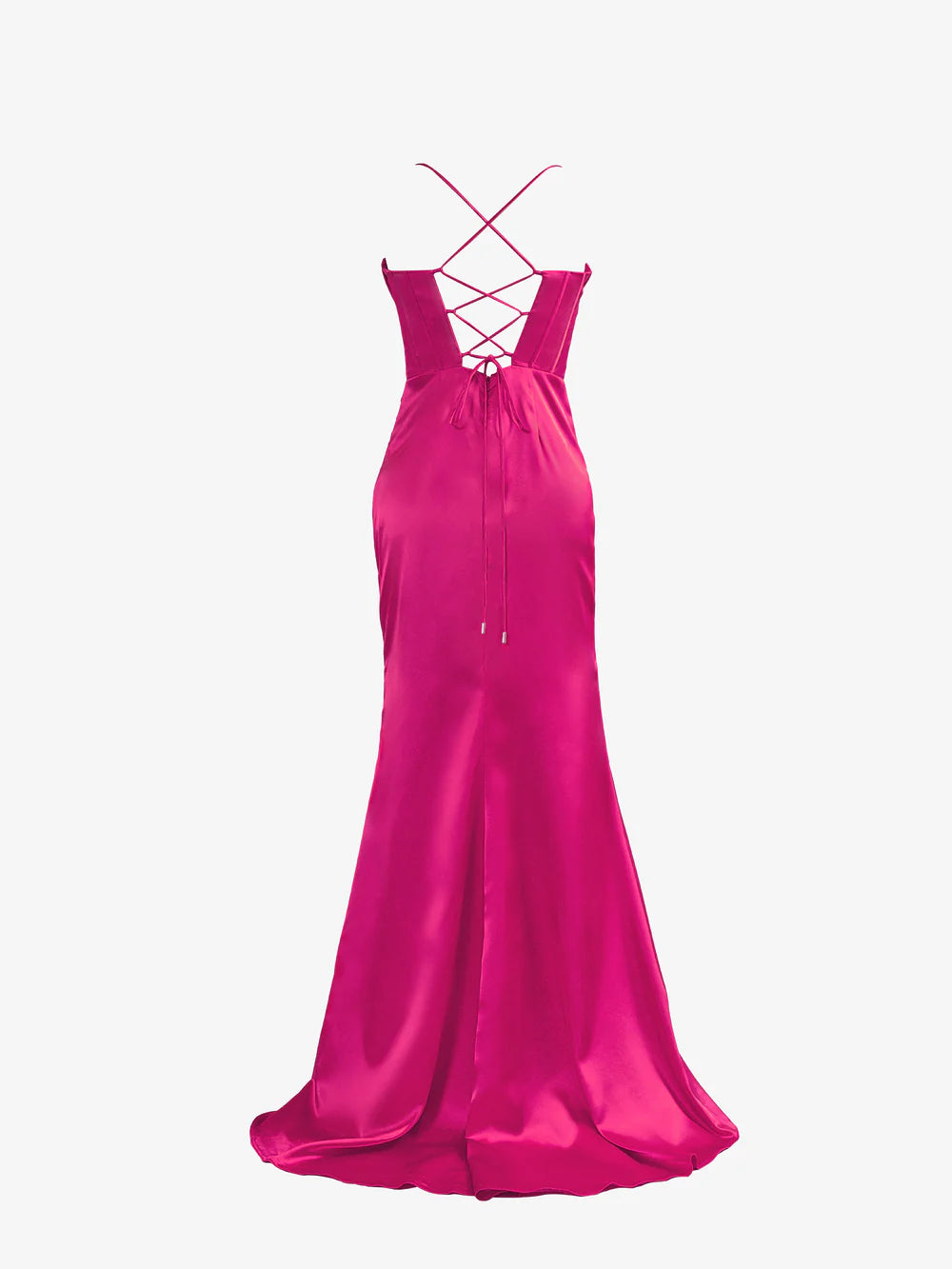Mermaid Spaghetti Straps Satin Prom Dress with Slit