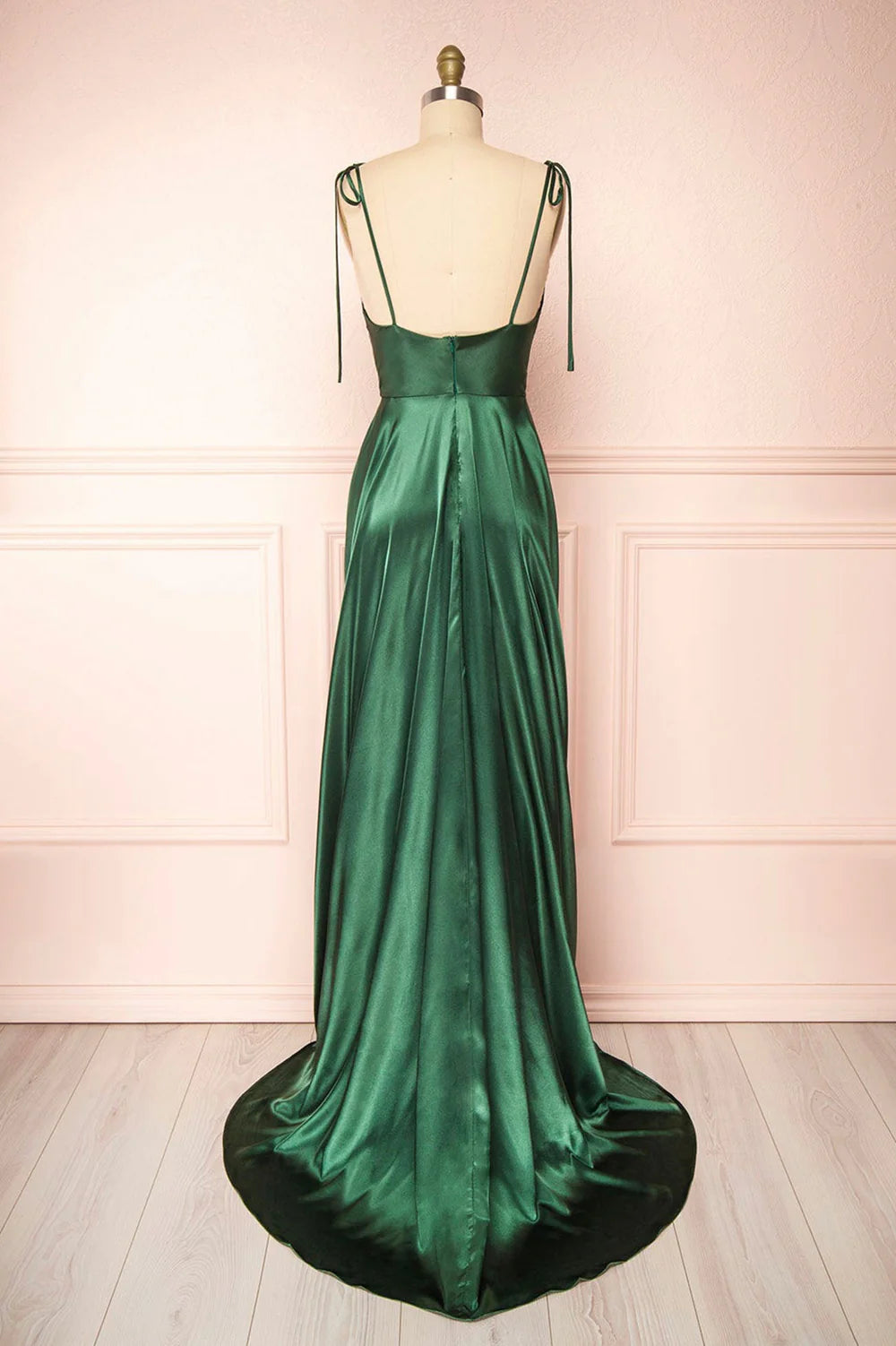 A-Line Spaghetti Straps Satin Long Evening Dress Prom Dress
