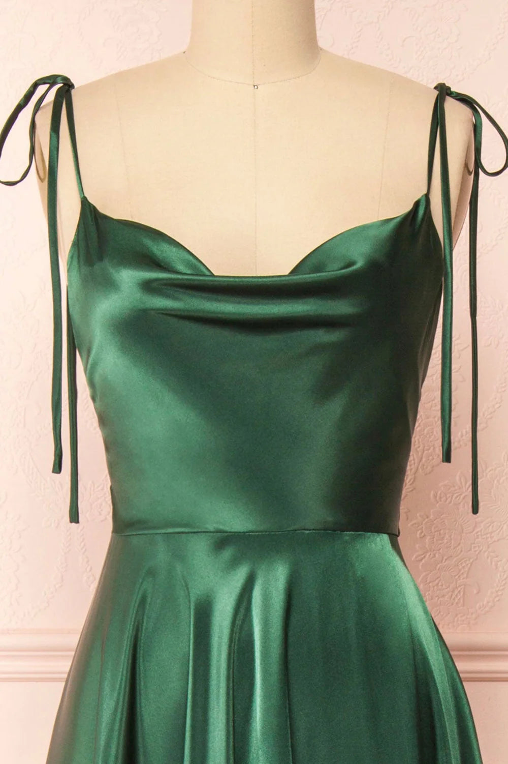 A-Line Spaghetti Straps Satin Long Evening Dress Prom Dress