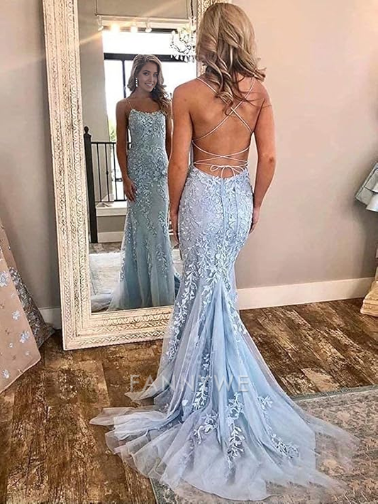 Mermaid Off-the-Shoulder Sleeveless Sweep/Brush Train With Lace Tulle formal dresses Bridesmaid Dresses evening gown Prom Dress