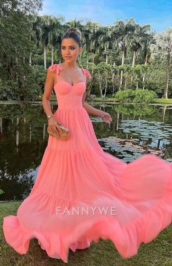 A-Line Sweetheart Straps Pink Long formal dresses Bridesmaid Dresses e ...