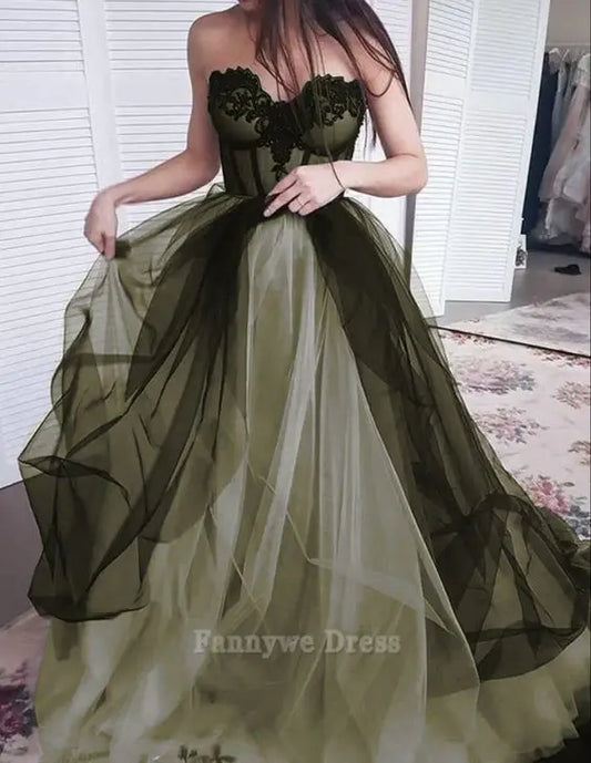 A-line Sweetheart neck Green long formal dresses Bridesmaid Dresses evening gown Prom Dress