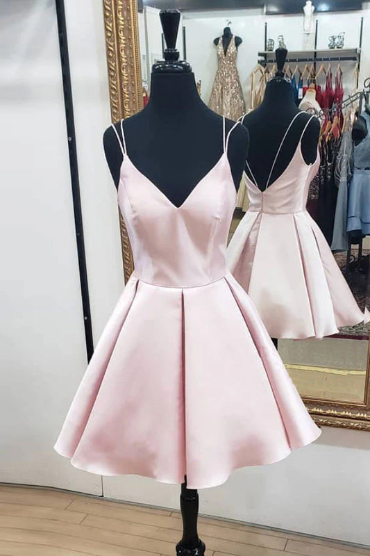 V neck short prom dress