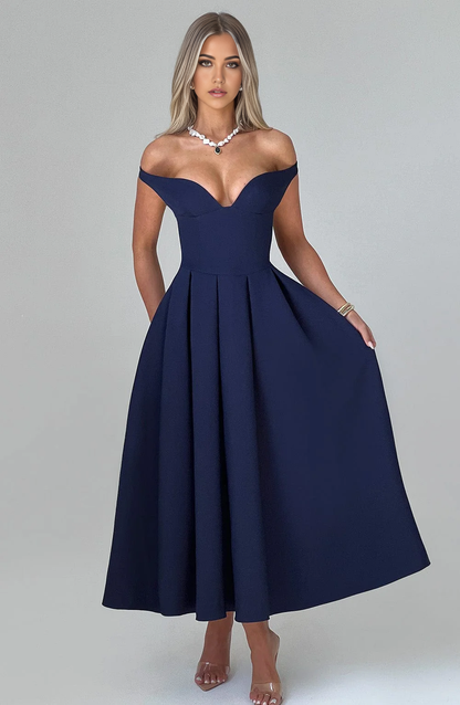 A-line Backless Tea Length formal dresses Bridesmaid Dresses evening gown Prom Dress