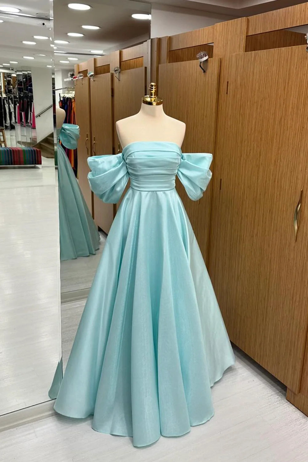 A-Line Formal Tulle Floor Length Evening Dress