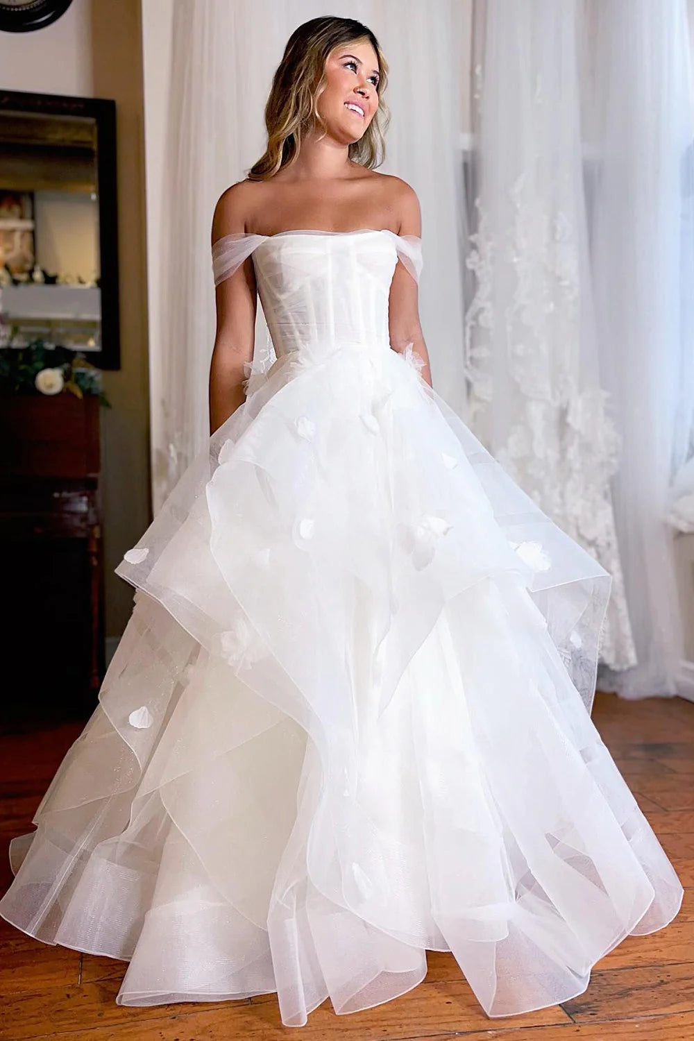 A-Line Corset Appliques Wedding Dress – FannyWe