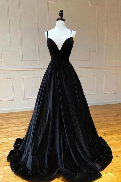 Simple Velvet Long Prom Dress Evening Dress