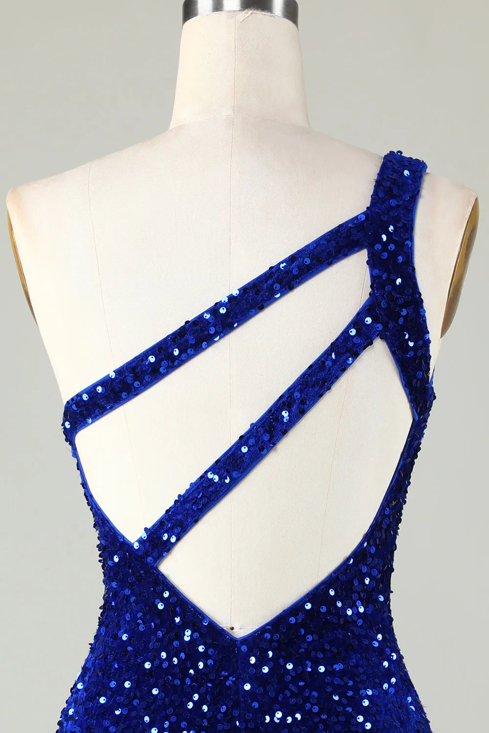 A-line One Shoulder Glitter Sequin Homecoming Dress