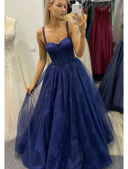 Ball Gown A-Line Prom Dresses Sparkle & Shine Dress Formal Prom Floor ...