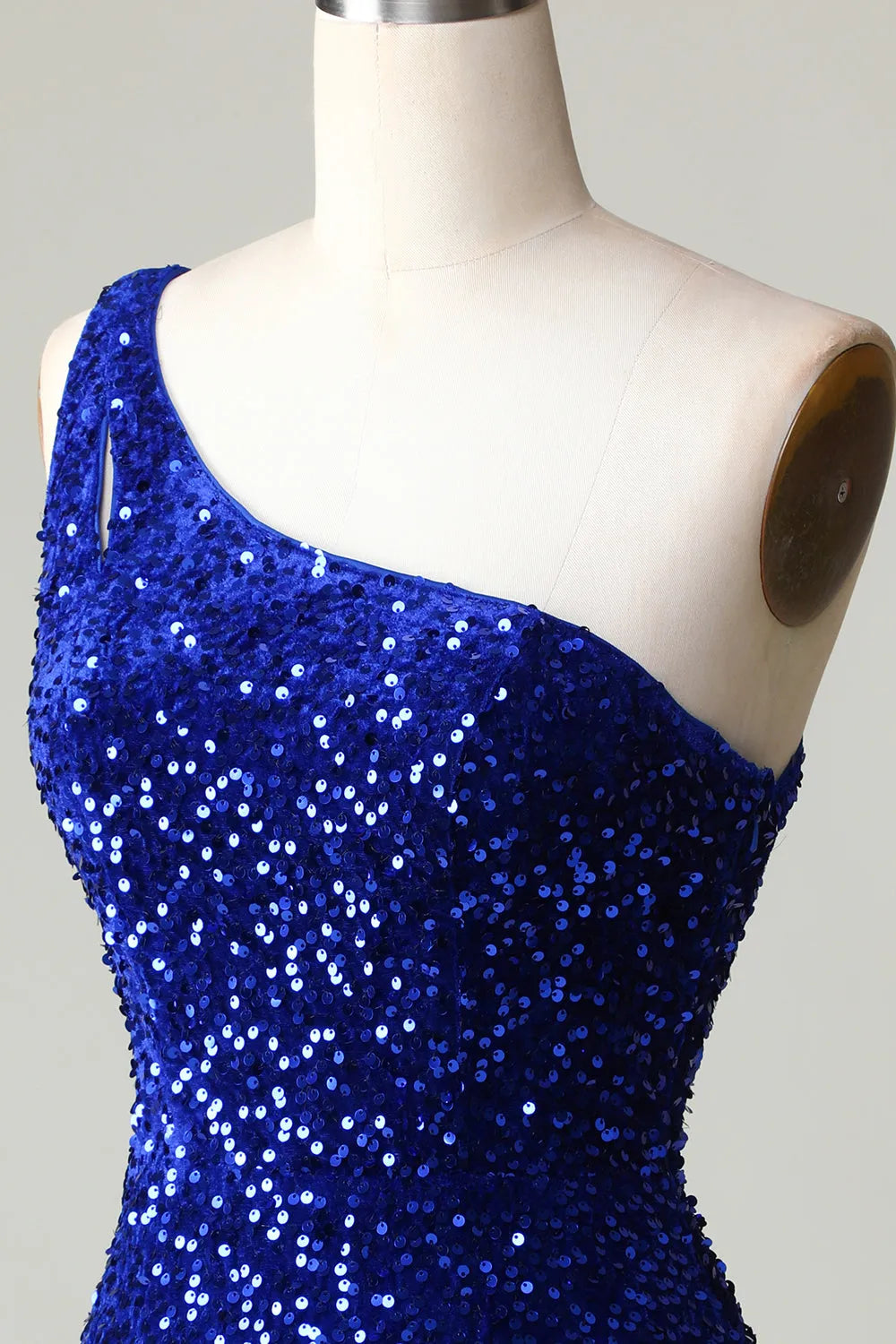 A-line One Shoulder Glitter Sequin Homecoming Dress