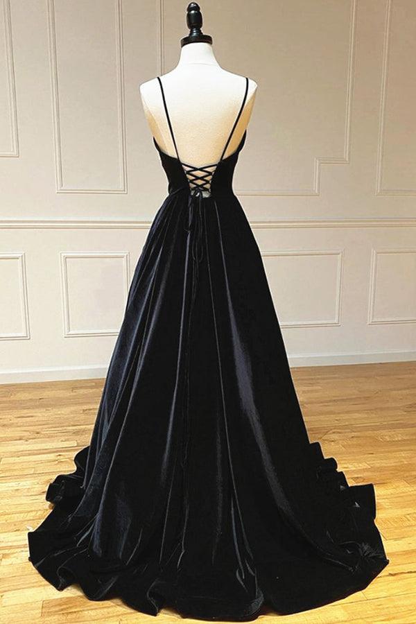 Simple Velvet Long Prom Dress Evening Dress