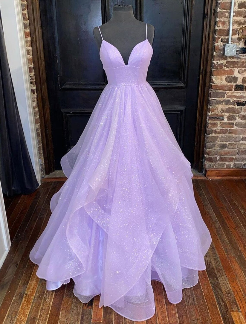 Ball Gown A Line Prom Dresses Sparkle Shine Dress Formal Wedding Par